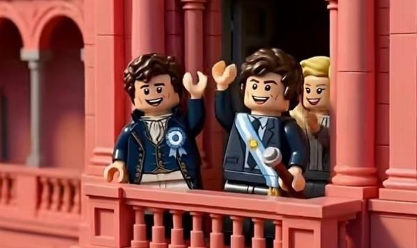 Spot oficial: Milei difundió un video animado junto a un Belgrano versión "Lego"