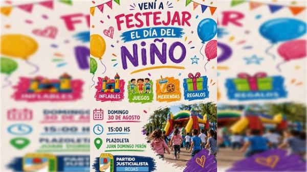El Partido Justicialista de Rojas realizará un festejo por el Día del Niño