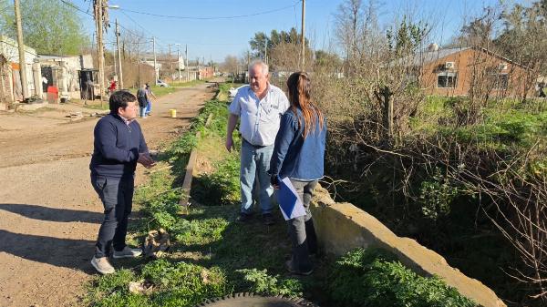 Comenzaron los trabajos de la obra de desagües pluviales más importante de Rojas en Barrio Progreso