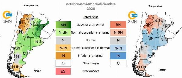 El Servicio Meteorológico Nacional anticipa un trimestre con más lluvias y temperaturas por debajo de lo normal en la provincia de Buenos Aires